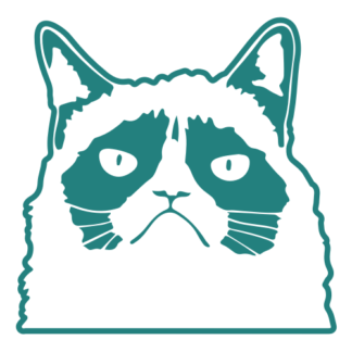 Grumpy Cat Decal (Turquoise)